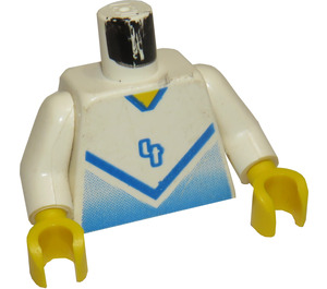 LEGO Blue and White Team Player with Number 4 on Front and Back Torso (973)