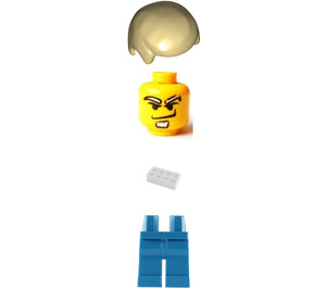 LEGO Blauw en Wit Team Player met Number 5 Aan Voorkant minifiguur