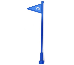 LEGO Blau Antenne 1 x 8 mit Flagge mit '76' Aufkleber (30322)