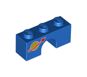 레고 파란색 아치 1 x 3 ~와 함께 공간 심벌 마크 (4490 / 17491)