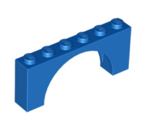 LEGO Blue Arch 1 x 6 x 2 Thin Top without Reinforced Underside (12939)