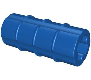 LEGO Blue Axle Connector (Ridged with '+' Hole)