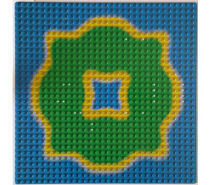 LEGO Blå Bundplade 32 x 32 med Island og Lagoon i the Centrum (3811)