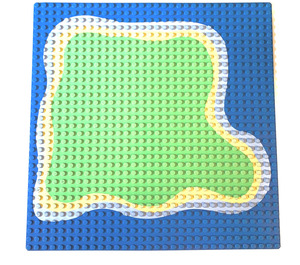 LEGO Blue Baseplate 32 x 32 with Island Pattern (3811)