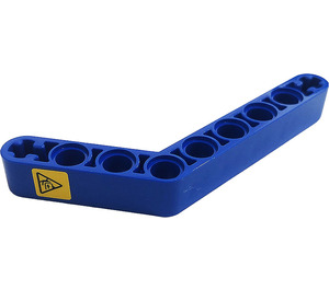 LEGO Blue Beam Bent 53 Degrees, 4 and 6 Holes with Danger Warning Triangle Sticker (6629)