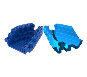 LEGO Blau Boat Stern 12 x 14 x 5 & 1/3 Hull Inside Assembly - Blau oben (6053)