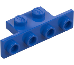 LEGO Blau Halterung 1 x 2 - 1 x 4 mit abgerundeten Ecken (2436 / 10201)