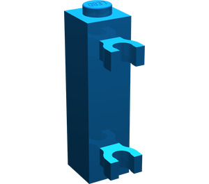 LEGO Bleu Brique 1 x 1 x 3 avec Verticale Clips (Stud solide) (60583)