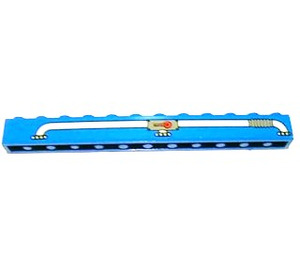 LEGO Blauw Steen 1 x 12 met Tube en Valve Sticker (6112)