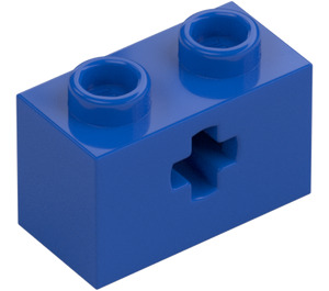 LEGO Blå Kloss 1 x 2 med Axelhål ('+' Öppning och bottenrör) (31493 / 32064)