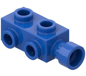 LEGO Blau Stein 1 x 2 x 0.7 mit Noppen auf Seiten (4595)