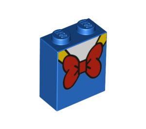 LEGO Bleu Brique 1 x 2 x 2 avec Donald Duck rouge Bow Tie avec porte-goujon intérieur (3245 / 66755)