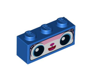 LEGO Blå Klods 1 x 3 med Smiling Unikitty Ansigt (3622 / 17958)