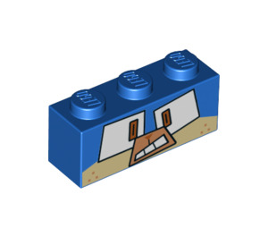 LEGO Blau Backstein 1 x 3 mit Platz Augen und mouth showing Zähne (3622 / 38350)