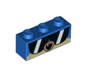 LEGO Blauw Steen 1 x 3 met Sunglasses (3622 / 39031)