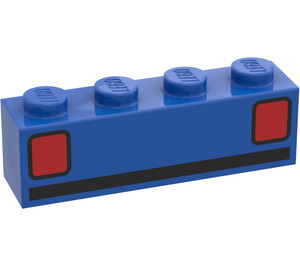 LEGO Blue Brick 1 x 4 with Basic Car Taillights (3010)