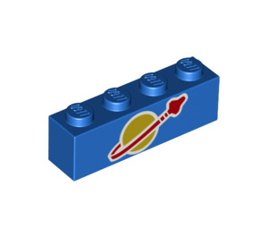 LEGO Blue Brick 1 x 4 with Classic Space Logo (3010 / 55960)