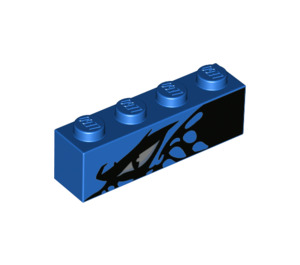 LEGO Blue Brick 1 x 4 with Dragon Eye (Left) (3010 / 38747)