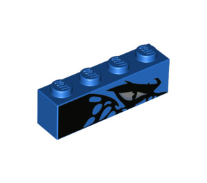 LEGO Blue Brick 1 x 4 with Dragon Eye (Right) (3010 / 38745)