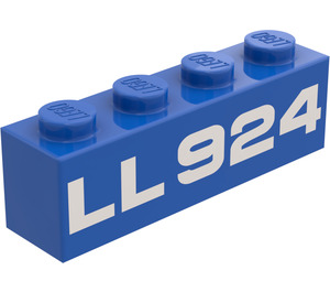 LEGO Niebieski Cegła 1 x 4 z "LL924" (3010)