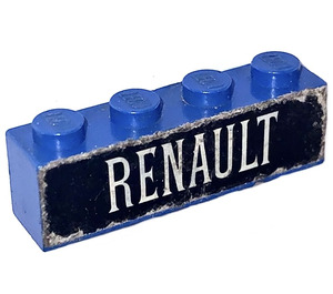 LEGO Blau Backstein 1 x 4 mit 'RENAULT' Aufkleber (3010 / 6146)