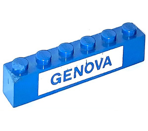 LEGO Синій Цегла 1 x 6 з GENOVA (3009)