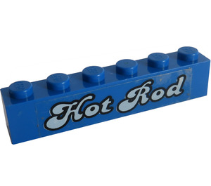 LEGO Bleu Brique 1 x 6 avec 'Hot Rod' Autocollant (3009)