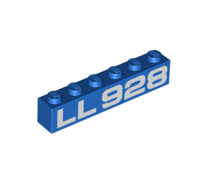 LEGO Blau Stein 1 x 6 mit "LL928" (3009 / 72198)