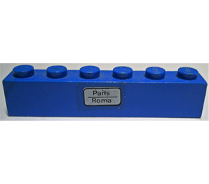 LEGO Blue Brick 1 x 6 with Paris-Roma Sticker (3009)