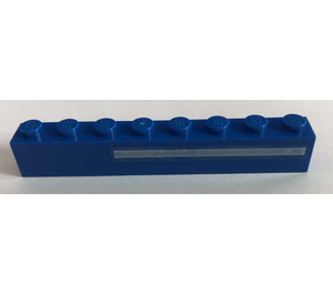 LEGO Bleu Brique 1 x 8 avec Droite blanc Line Autocollant (3008)