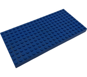 LEGO Blauw Steen 10 x 20 met bodembuizen rond de rand en dubbele dwarssteunen