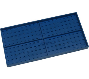 LEGO Blue Brick 10 x 20 without Bottom Tubes, with 4 Side Supports and '+' Cross Support (Early Baseplate)