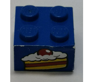 LEGO Modrá Kostka 2 x 2 s Cake  Samolepka (3003)