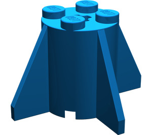 LEGO Blauw Steen 2 x 2 x 2 Ronde met Fins (4591)