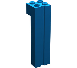 LEGO Blue Brick 2 x 2 x 6 with Groove (6056)