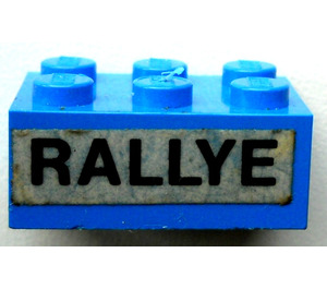 LEGO Blau Backstein 2 x 3 mit 'RALLYE' Aufkleber (3002)