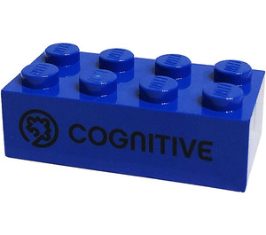 LEGO Blå Kloss 2 x 4 med 'Cognie', 'Cognitive' (3001)