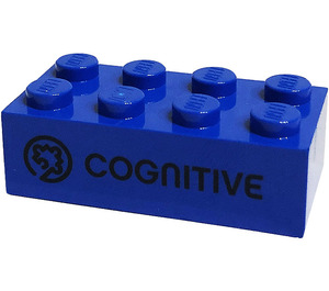 LEGO Blue Brick 2 x 4 with 'Cognie', 'Cognitive' (3001)