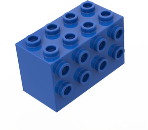 LEGO Blau Backstein 2 x 4 x 2 mit Bolzen auf Sides (2434)