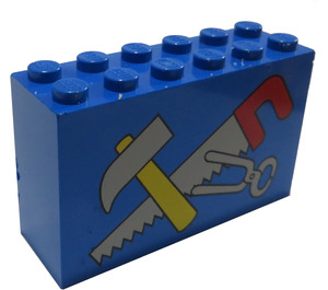 LEGO Blå Klods 2 x 6 x 3 med Tools med Rød Håndtere Saw (6213)