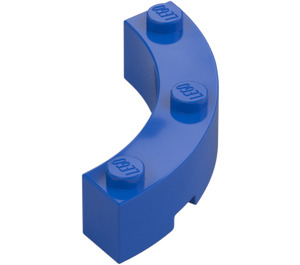 LEGO Blue Brick 4 x 4 Round Corner (Wide with 3 Studs) (48092 / 72140)