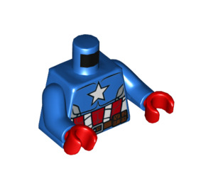 LEGO Blauw Captain America Minifig Torso (973 / 76382)