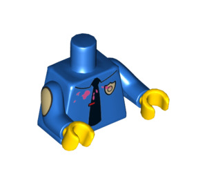 LEGO Blau Chief Wiggum mit Doughnut Frosting auf Gesicht und Shirt Minifig Torso (973 / 88585)