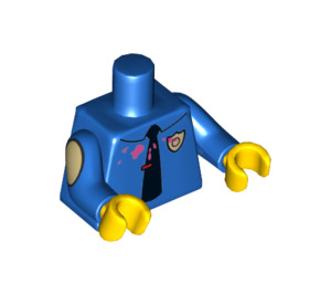 LEGO Azul Chief Wiggum con Doughnut Frosting en Cara y Camisa Minifigura Torso (973 / 88585)