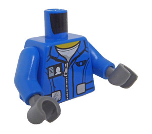 LEGO Blauw City Vierkant Helikopter Piloot Minifiguur Torso (973 / 76382)