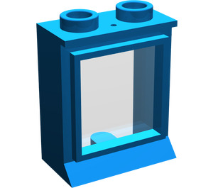 LEGO Bleu Classic Fenêtre 1 x 2 x 2 avec verre amovible, base allongée et trou dans le haut