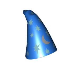LEGO Blau Kegel Hut mit Silber Stars und Golden Moon Muster (18059 / 27493)