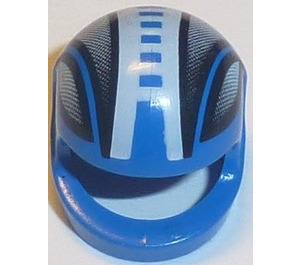 LEGO Blue Crash Helmet with Black and White Lines, Gray shaded areas (2446)