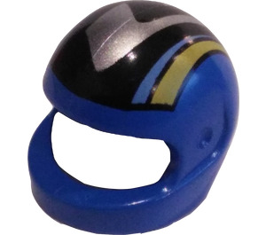 LEGO Blue Crash Helmet with Silver and Yellow Design (2446 / 46255)