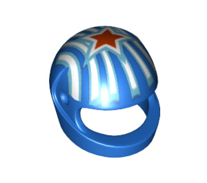 LEGO Blue Crash Helmet with Stripes and Red Star (2446 / 99530)